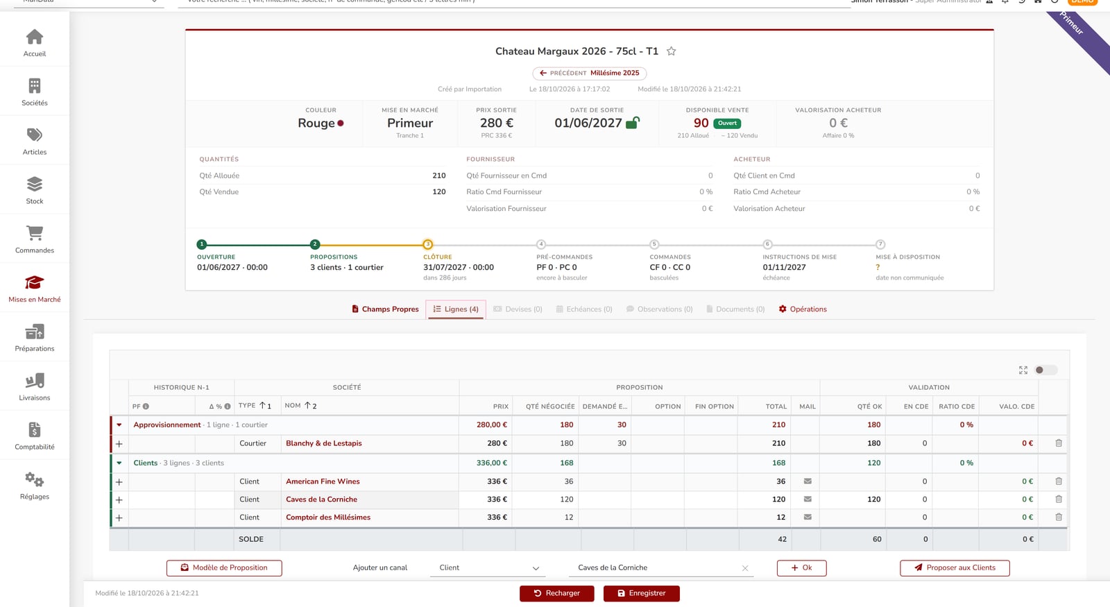 Propositions aux clients et allocation du courtier — MyMerch